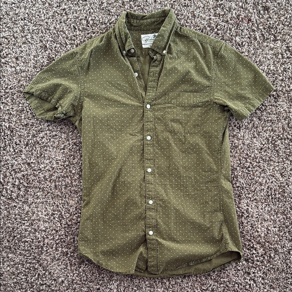 Olive Green Polka Dot Men's Shirt